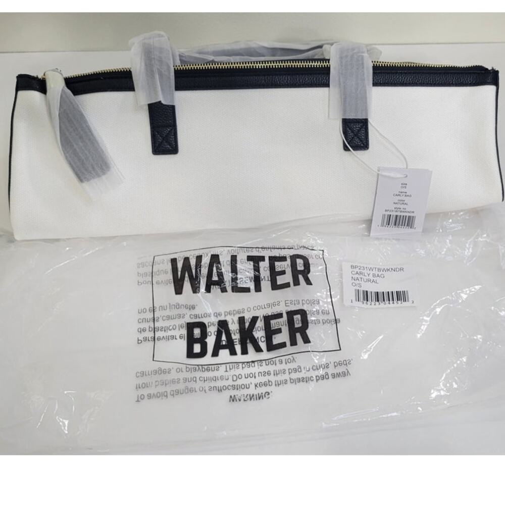 Walter Baker Tote Large Weekender Canvas Bag Overnight Laptop Office Tote NWT - Picture 2 of 9